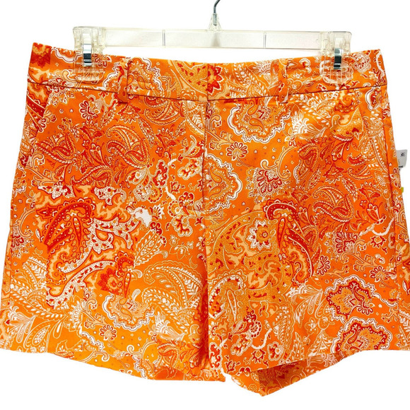 Michael Kors NWT Fashion Basics 5" Inseam Nectarine Paisley Shorts Size 4 - Picture 1 of 6